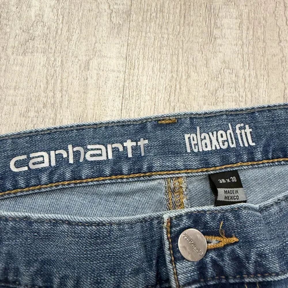 Carhartt Rugged Flex Jeans Men's 38x30 Blue Denim Workwear Work Stretch Outdoors